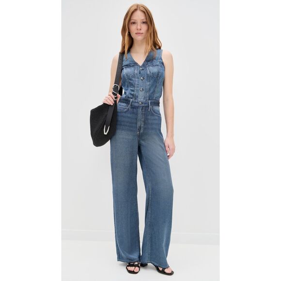 New $388 RAG & BONE Women's Blue Miramar Satin Sleeveless Jumpsuit size 8 - Picture 4 of 9